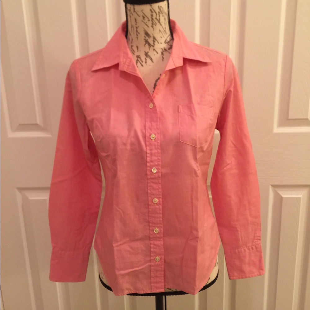 J. Crew pink button down shirt-size Petite Small